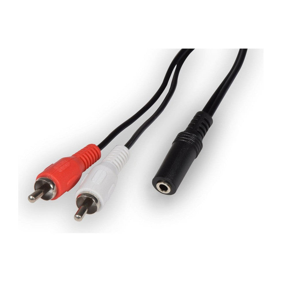 2 x RCA to 3.5mm stereo sockets adaptor lead 0.2m