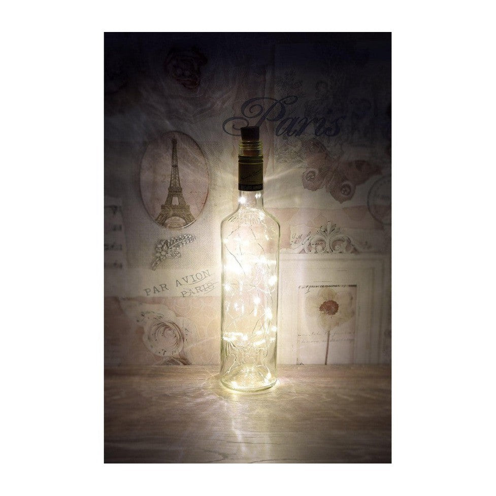 20 LED Bottle Cork Light WW