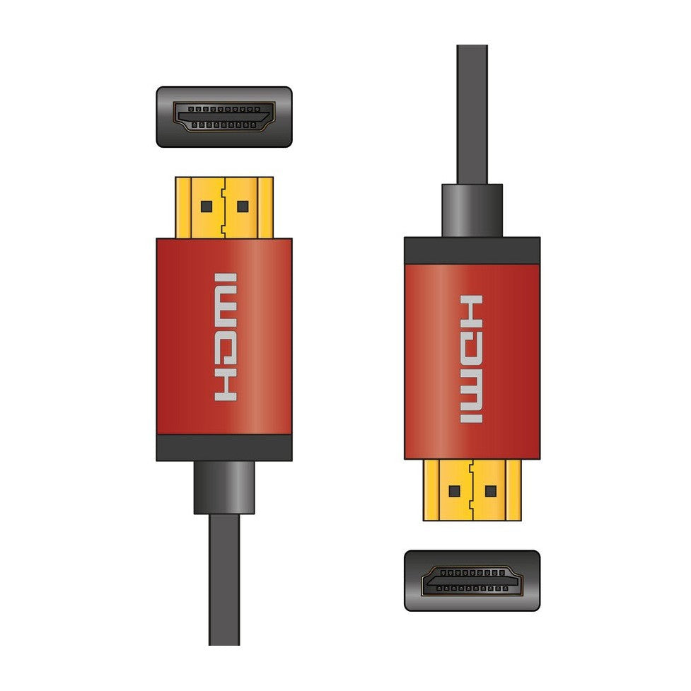 4K Colour Shell HDMI Lead 1.5m Red