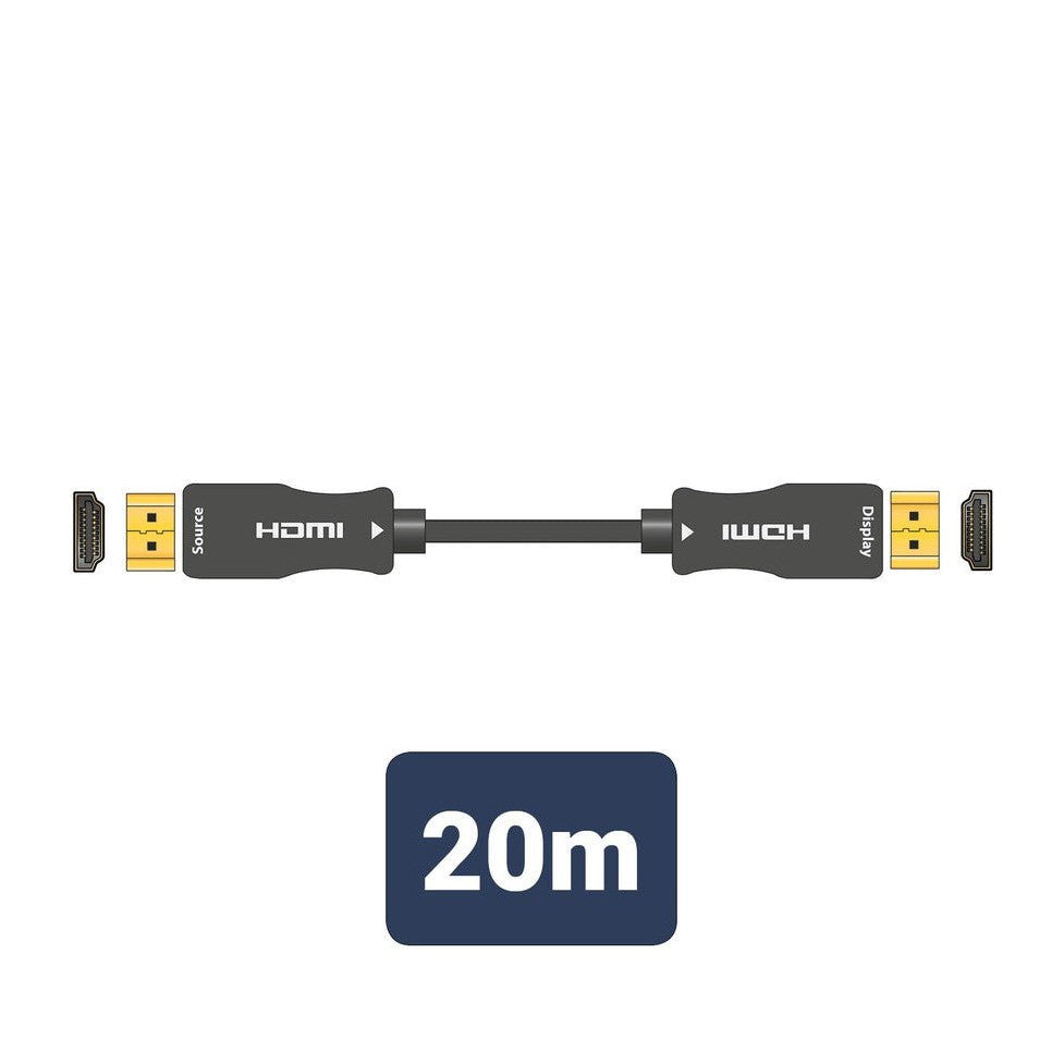 4K UHD Active Fibre Optic HDMI 2.0 Lead 20m