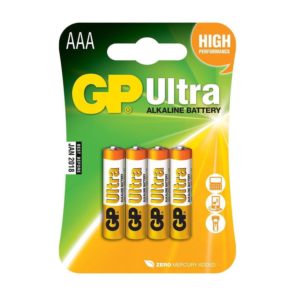 Alkaline batteries, AAA, 1.5V, 4pk