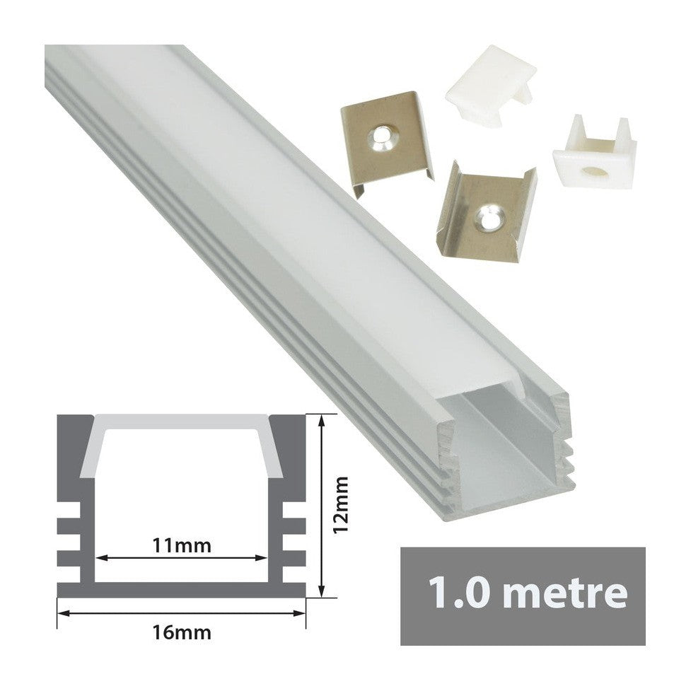 Aluminium LED Tape Profile Deep Section 1m