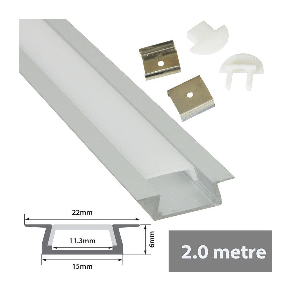 Aluminium LED Tape Profile Recess 2m