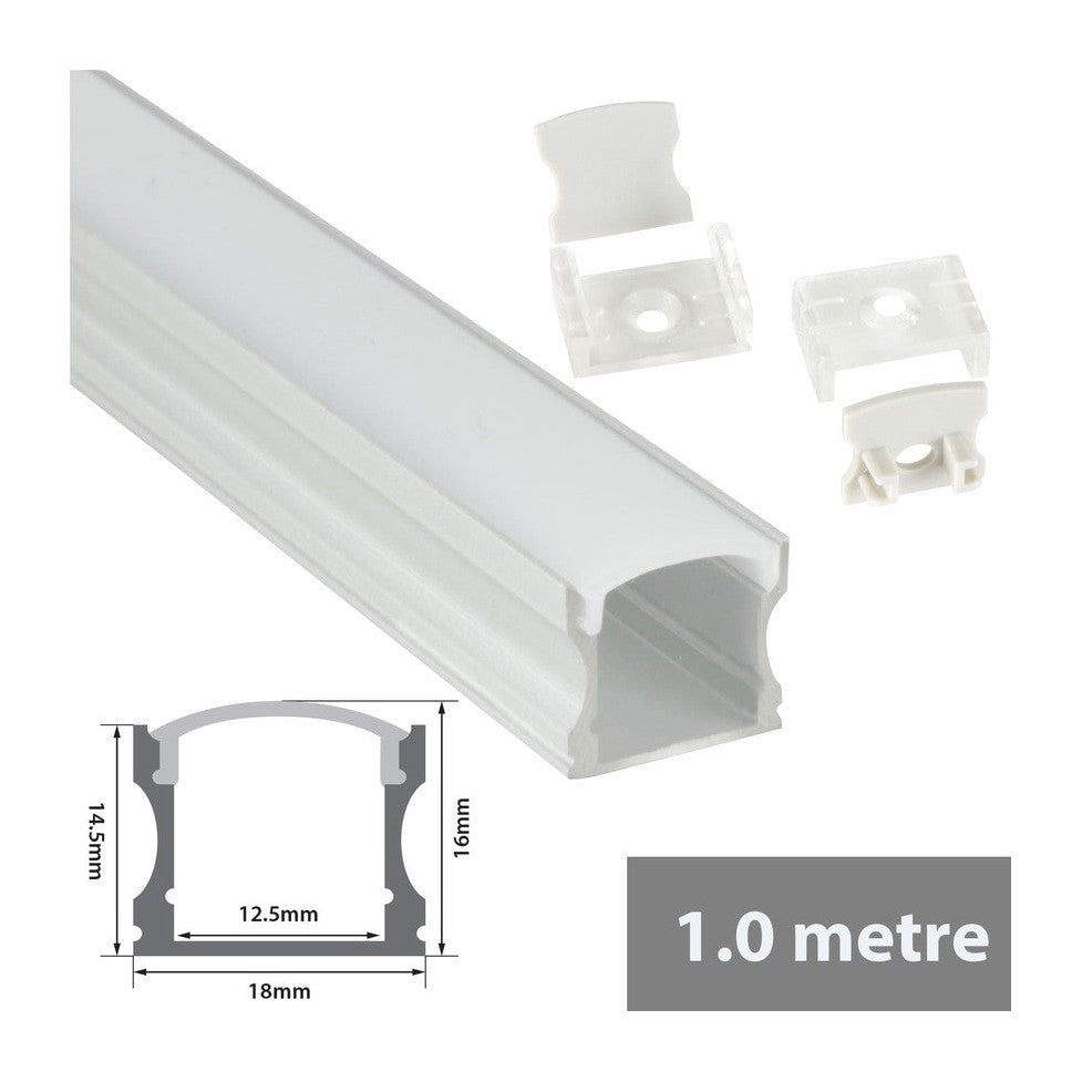Aluminium LED Tape Profile Tall Crown 1m