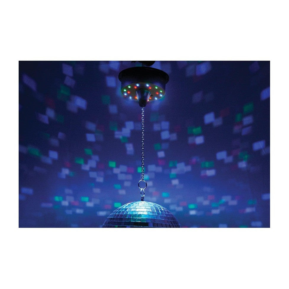 Battery operated LED mirror ball motor