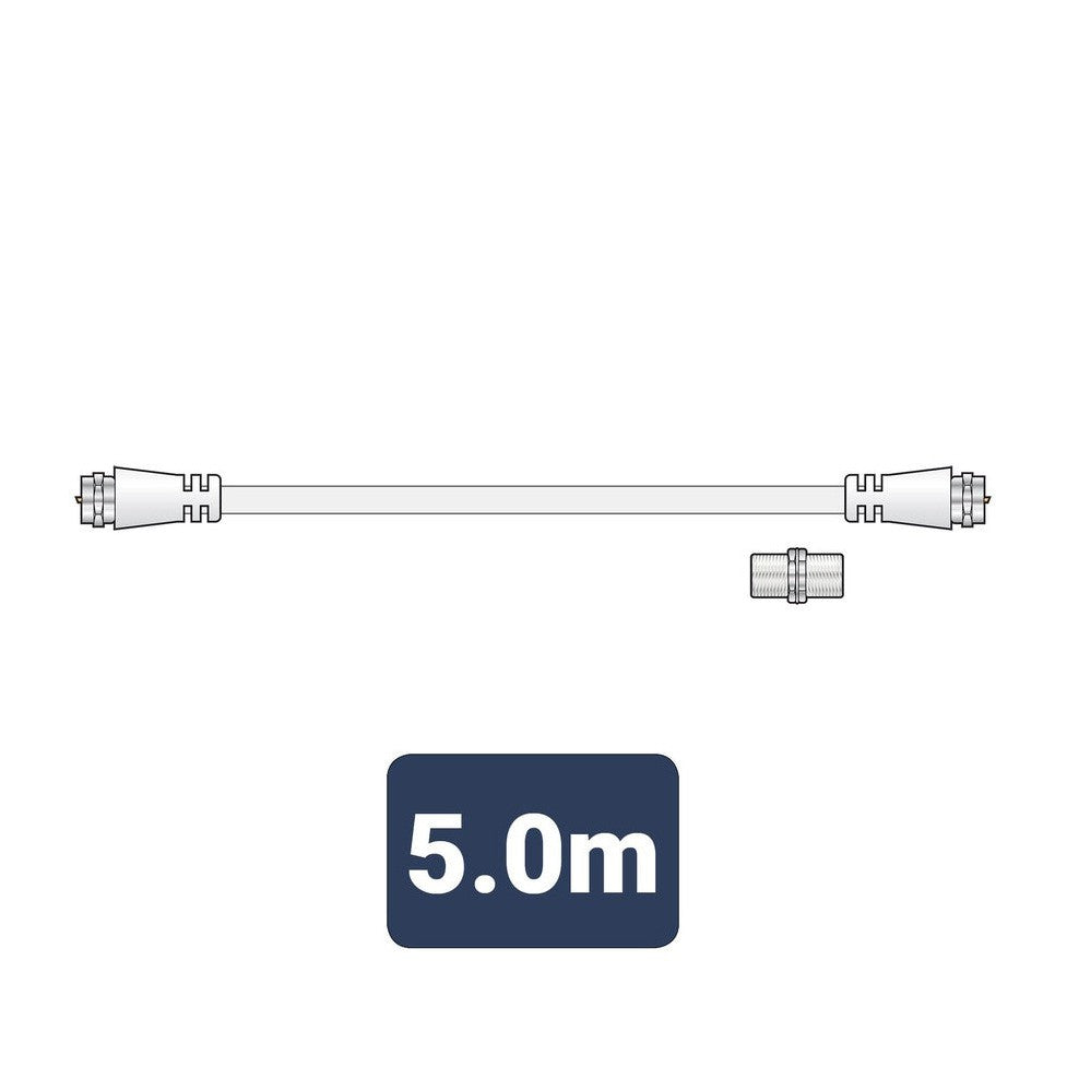 Coaxial F-type plug to plug lead kit 5.0m