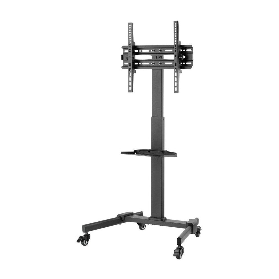 Compact Height Adjustable TV Trolley with Shelf