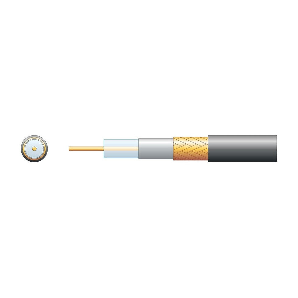 Eco RG6 Air Spaced PE Coaxial Cable with CCA Braid - 100m Black