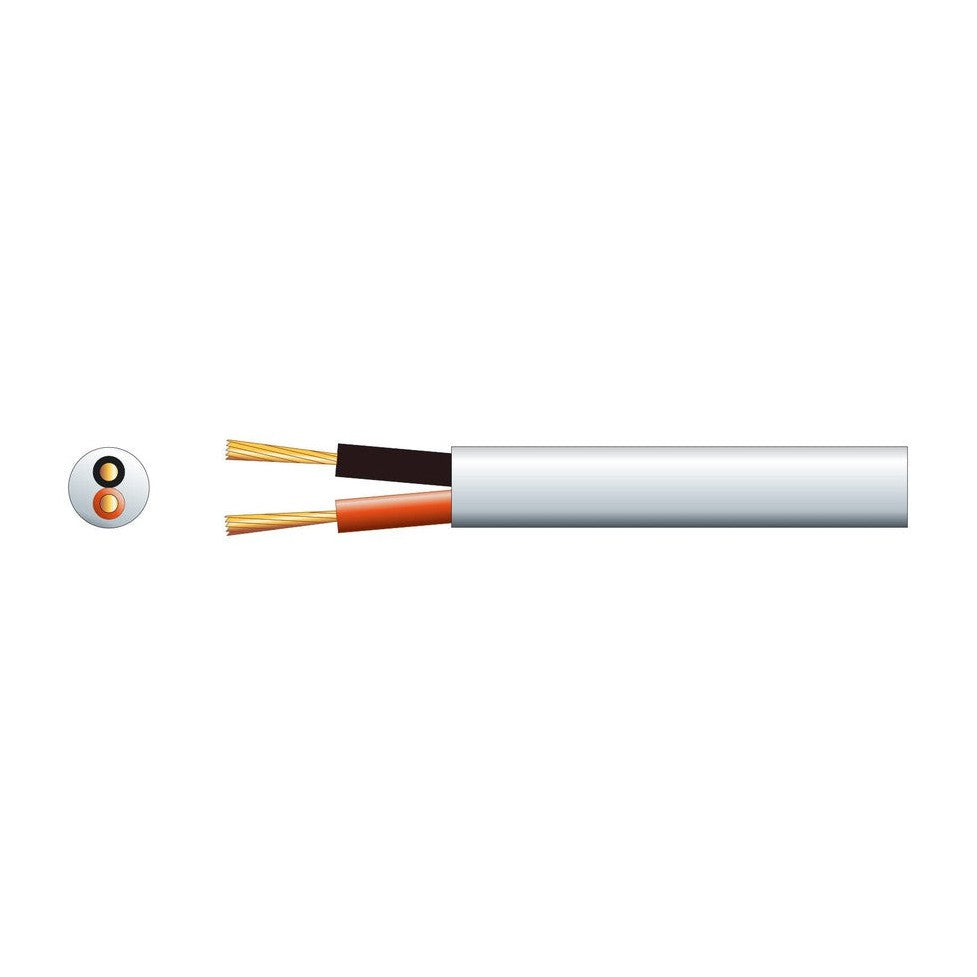 Hi Flex Double Insulated Speaker cable, 2 x (24 x 0.2mmØ) White