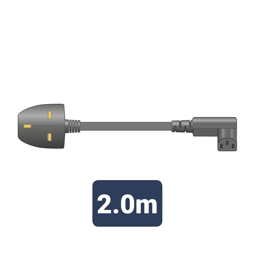 Power Lead UK Plug - Right Angle IEC 2.0m