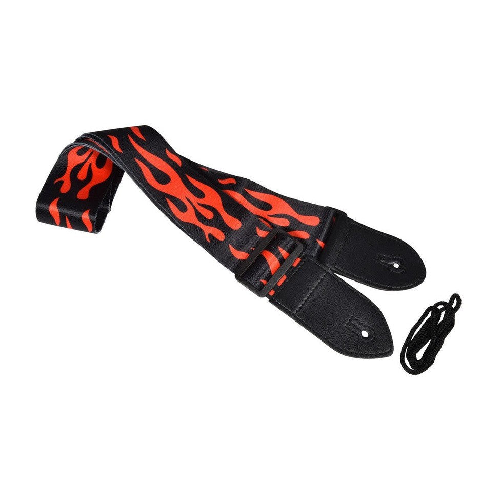 Red Flame Guitar Strap