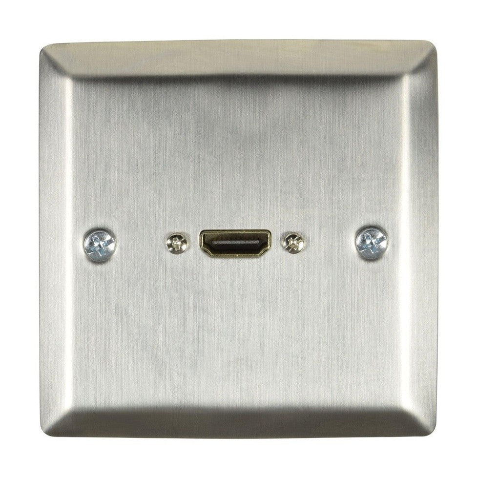 Steel HDMI Wallplate with Female Tail