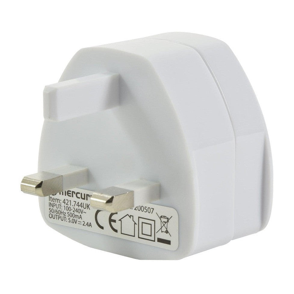 Twin Compact USB Mains Charger 2.4A