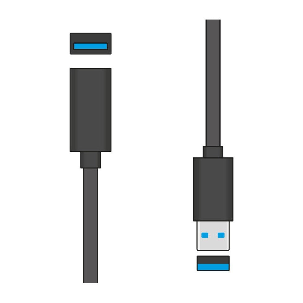 USB 3.0 Type-A Plug to Type-A Socket Leads