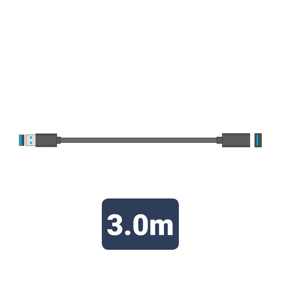 USB 3.0 Type-A Plug to Type-A Socket Leads