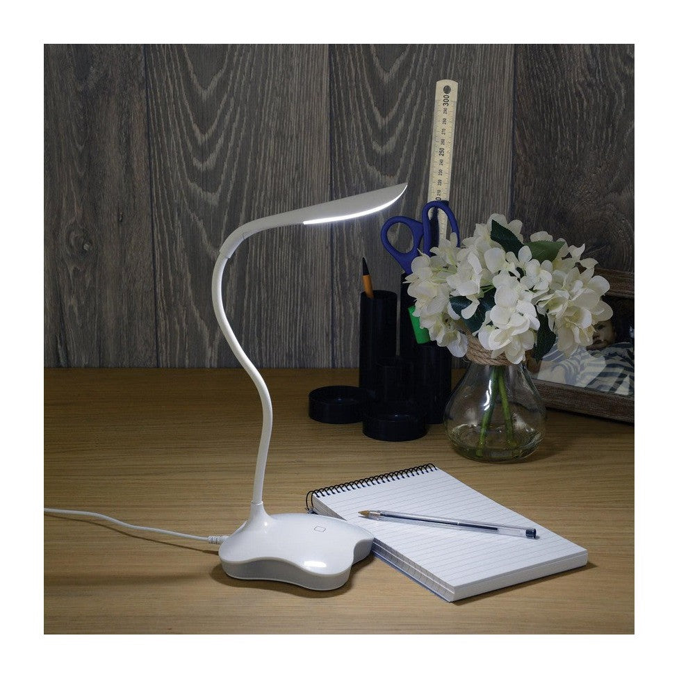 USB LED Desk Lamp with Nightlight White