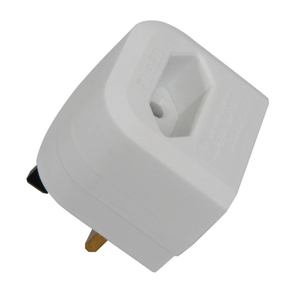 White BCA Euro converter plug - bulk