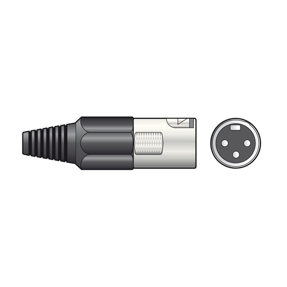 XLR plug, short, 3-pin